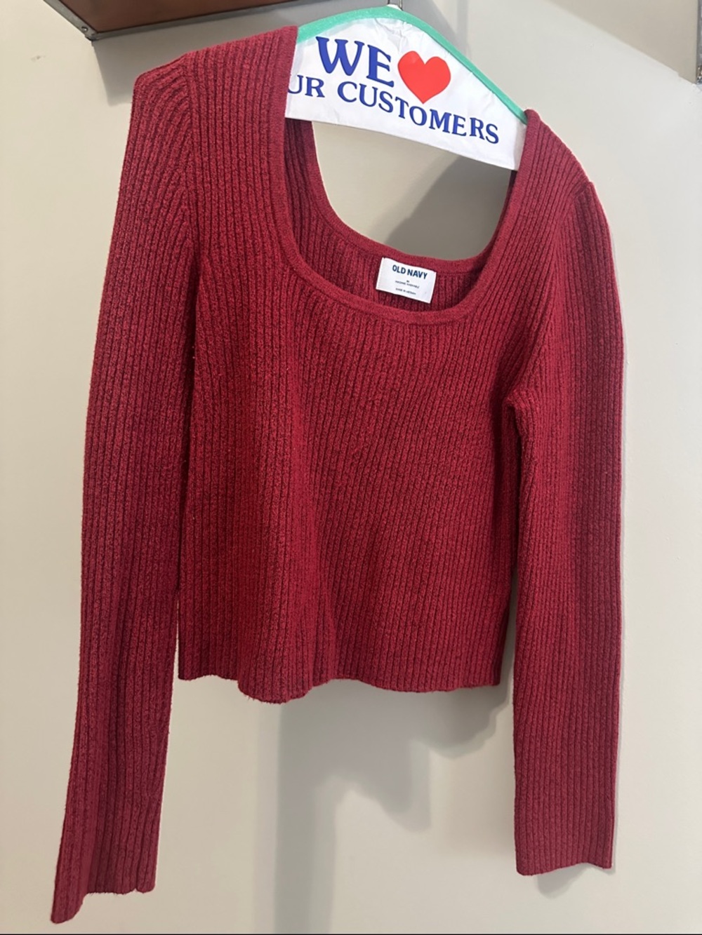 Old Navy Ribbed Scoop-Neck Sweater - Burgundy